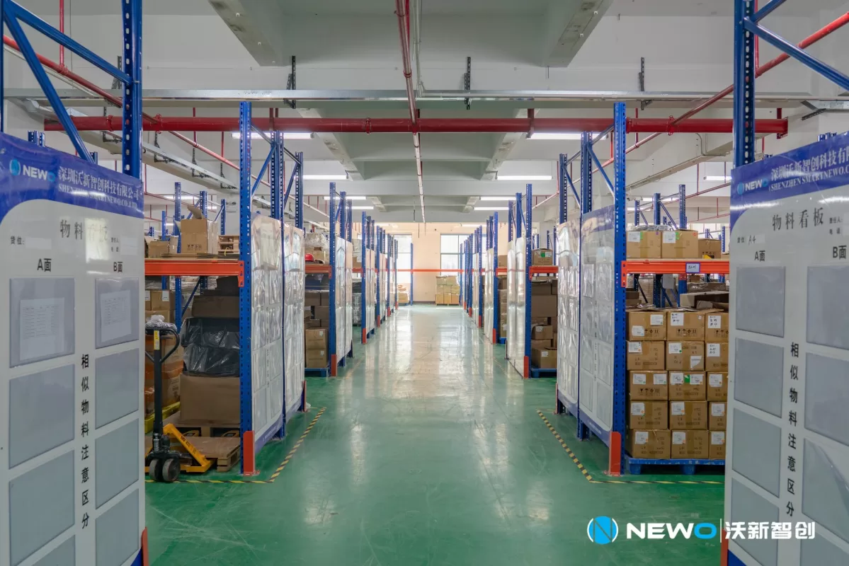Organized material warehouse at Smartnewo factory