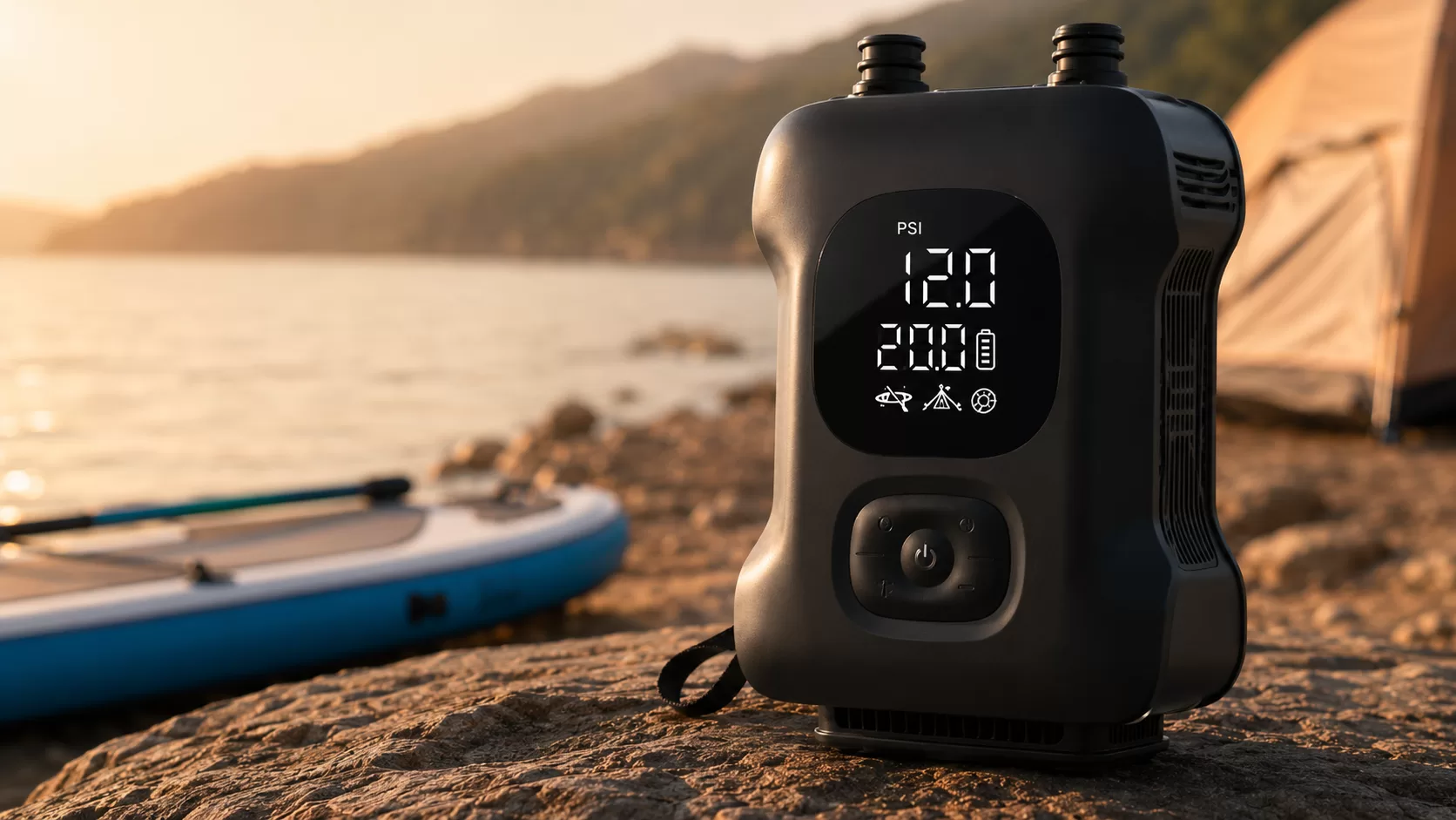 Rechargeable Electric SUP Pump for Paddle Boards: Faster Inflation for SUPs, Kayaks and Inflatable Tents