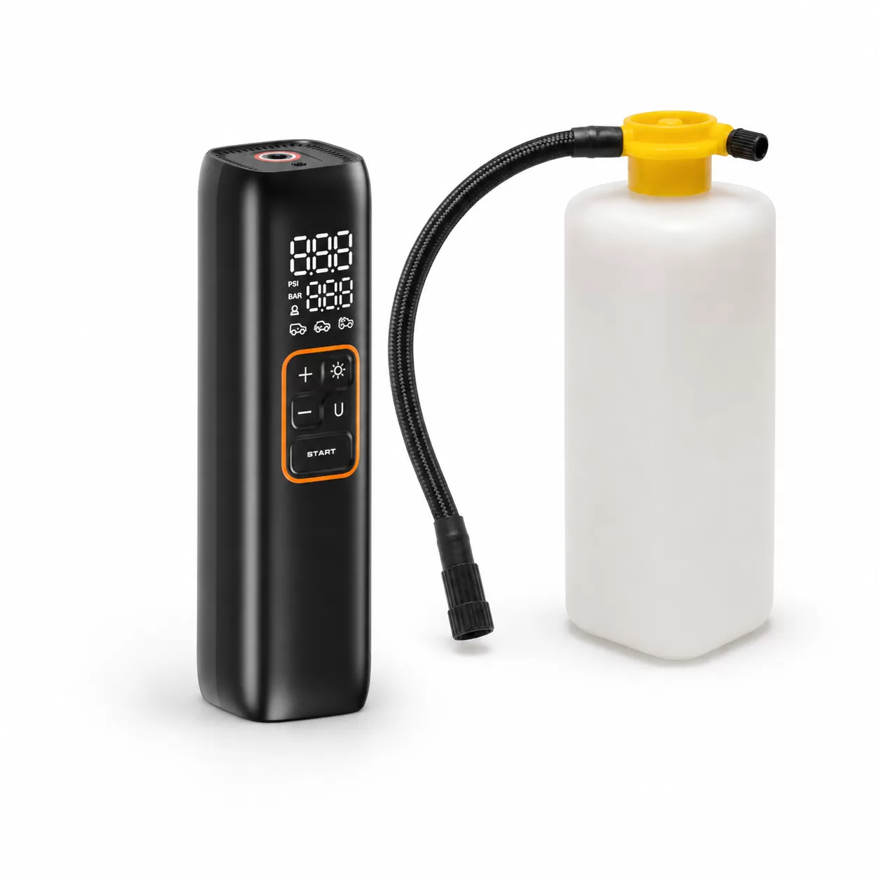 Compact 12V Air Pump for Car with Tire Repair Kit 160 PSI YC01 Compact 12V Air Pump for Car with Tire Repair Kit 160 PSI YC01