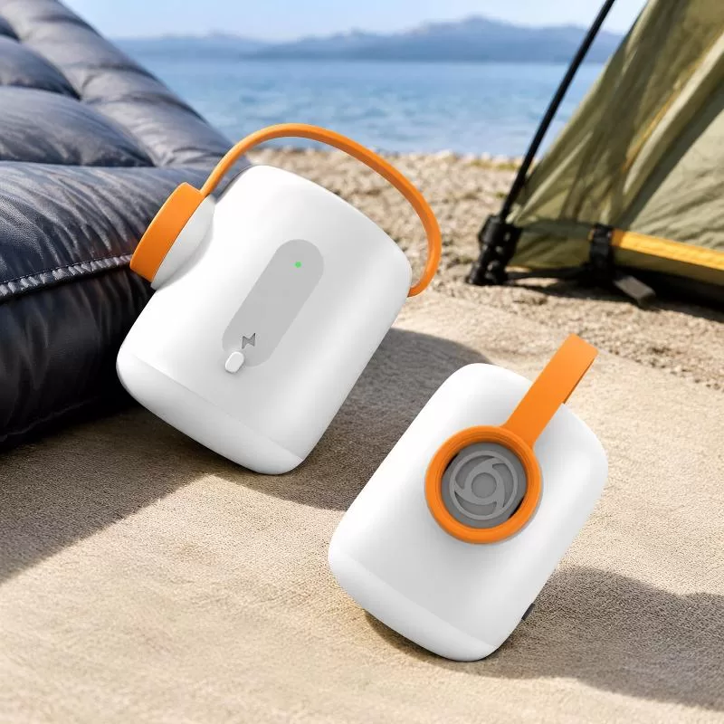 Compact electric air pump with Type-C charging port and internal battery components