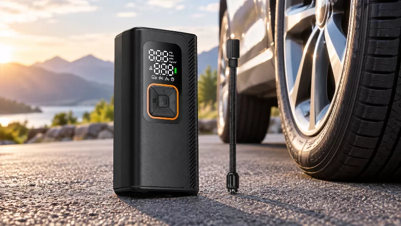 Preset Inflation Modes on Dual LED Screen Preset inflation modes and segmented digital interface on the A01 tire pump